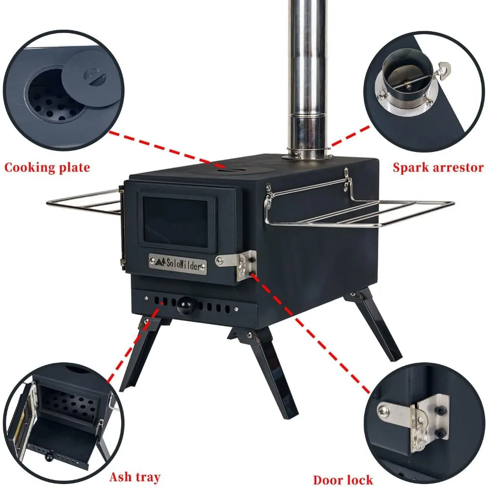 Steel Wood Burning Stove for Outdoor Cooking Heating