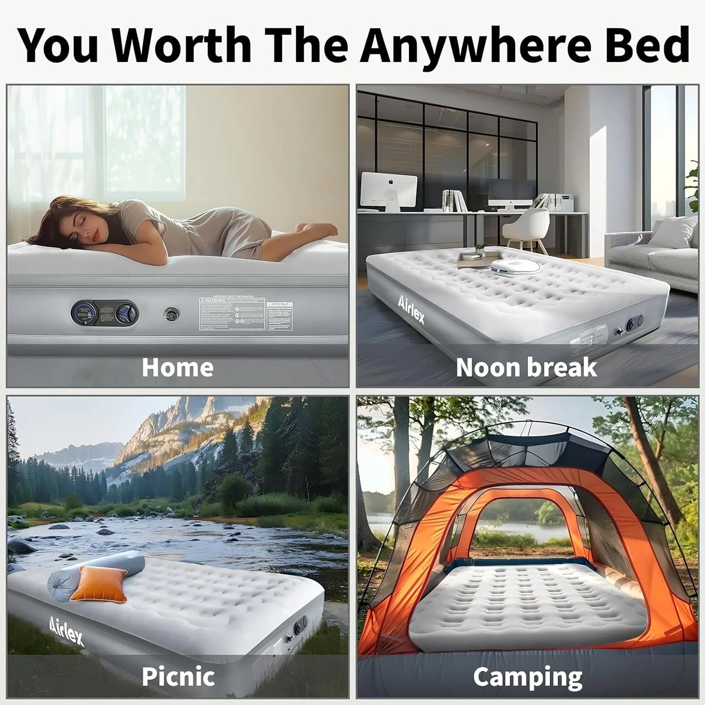 Queen Size Inflatable Camping Mattress