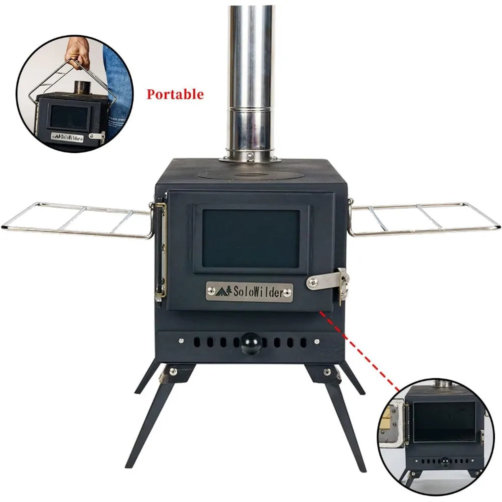 Steel Wood Burning Stove for Outdoor Cooking Heating