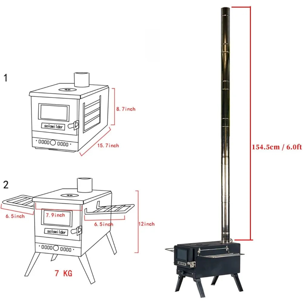 Steel Wood Burning Stove for Outdoor Cooking Heating