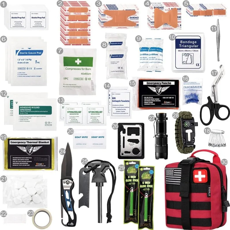 250 Pieces Survival First Aid Emergency Kits