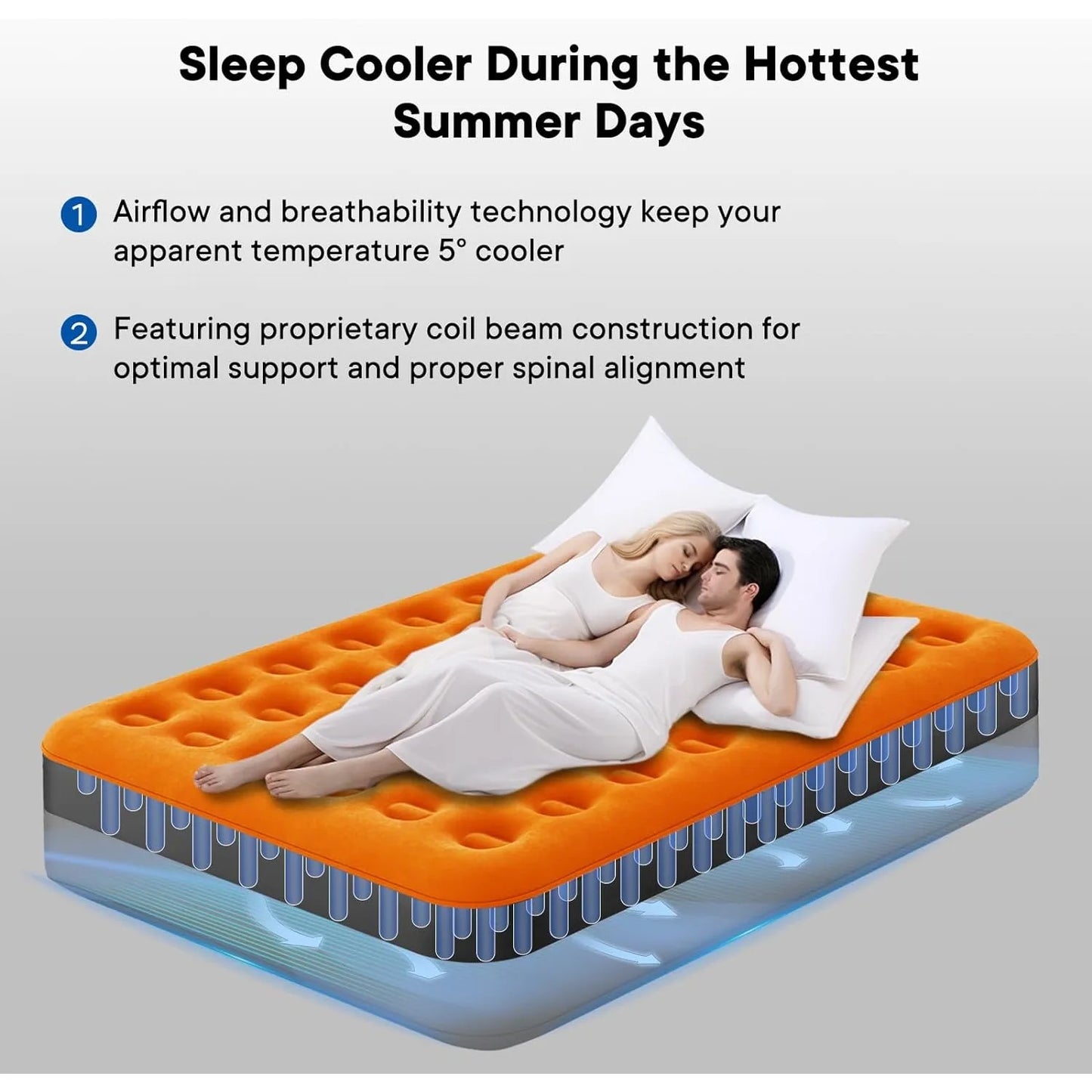 Camping Inflatable Mattress  Built-in USB Rechargeable Pump